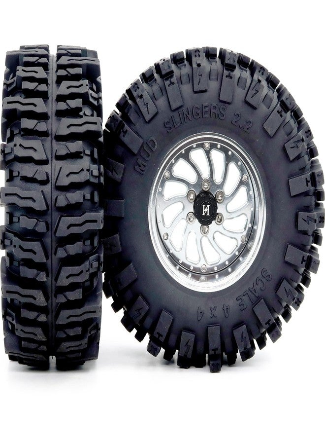hobbysoul إطارات HOBBYSOUL Mud Slingers مقاس 2.2 بوصة بارتفاع 124 مم وعجلات Beadlock مقاس 2.2 بوصة بإزاحة قابلة للتعديل وحواف بعرض 40 مم لسيارات التحكم عن بعد الزاحفة والطرق الوعرة SCX10 وEverest 10 وCapra وWraith، HS701582 - Image 5